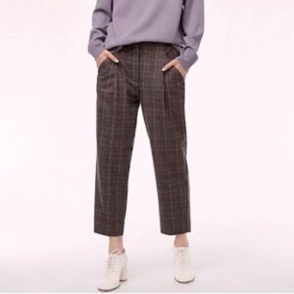 Aritzia Wilfred plaid wool blend ankle length pants Size 0